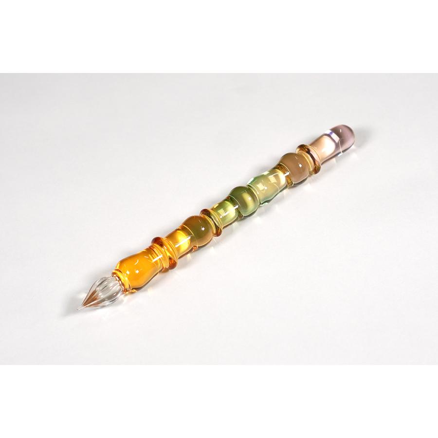 OFUNAGLASS ブッコローイメージガラスペン オレンジ×ピンク＆有隣堂