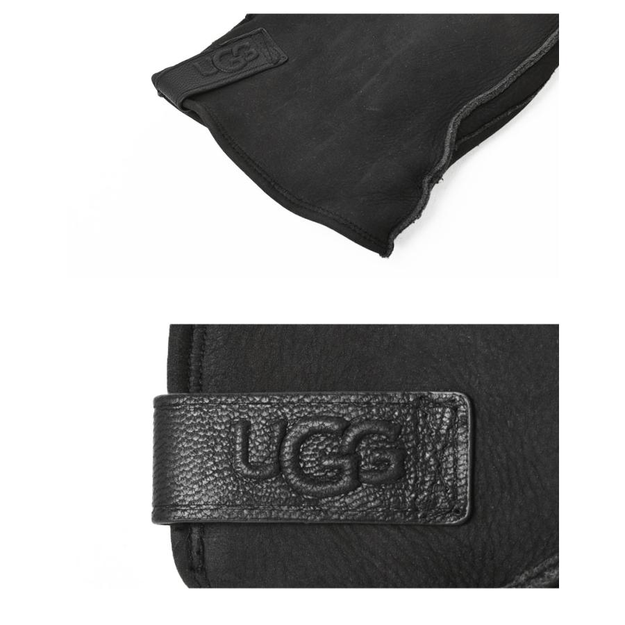 UGG（アグ） 手袋 メンズ レザー クラムシェル ロゴ グローブ UGG