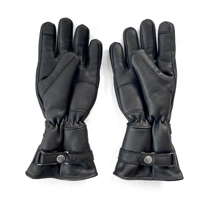 極寒用 牛革 ガントレットグローブ レザー 冬用 手首 長い 中綿入り