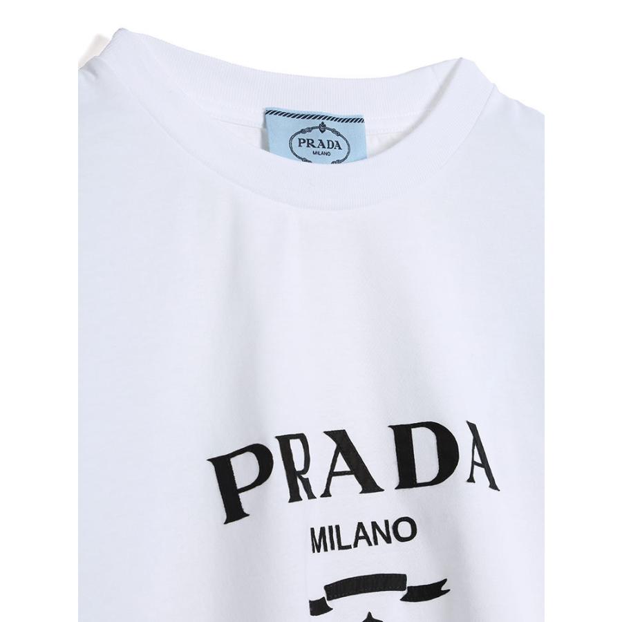 PRADA（プラダ） レディース Tシャツ ロゴプリント クルーネック 半袖