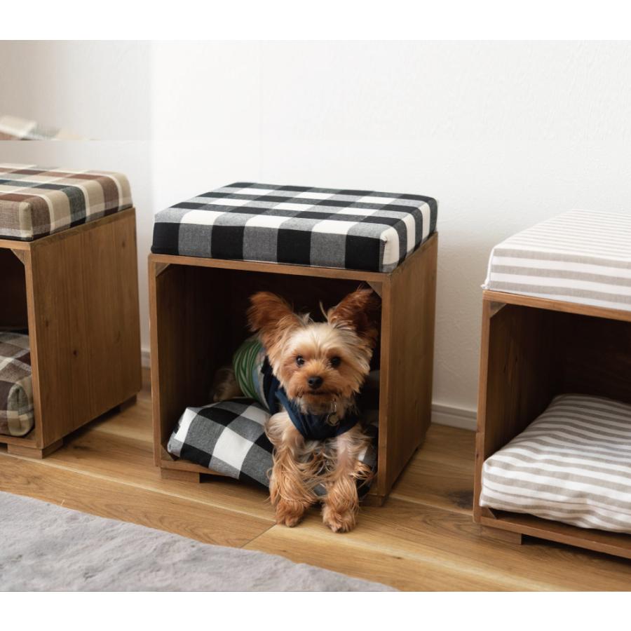 わんこやにゃんこと一緒に座れる ペットボックススツール / 送料無料