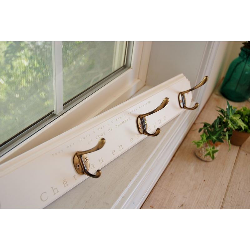 ハンガーフック フレンチ 白 ハンガーラック 木製 アンティークフック