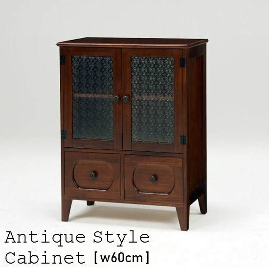 フラワー柄ガラス扉キャビネット 【直接引き取り限定】 最も安い