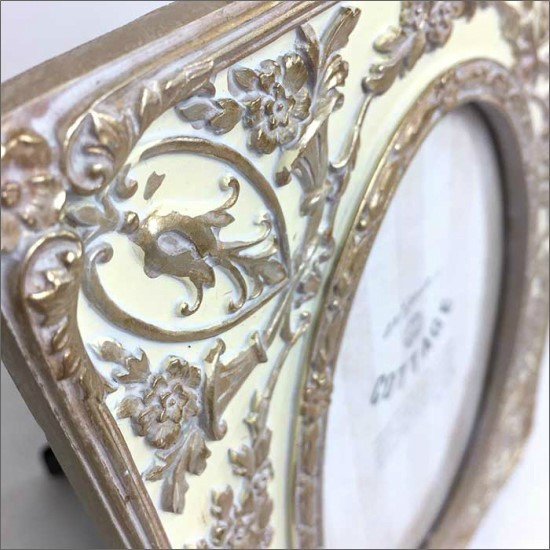 メール便送料無料】 アンティーク フォトフレーム エンボス フラワー