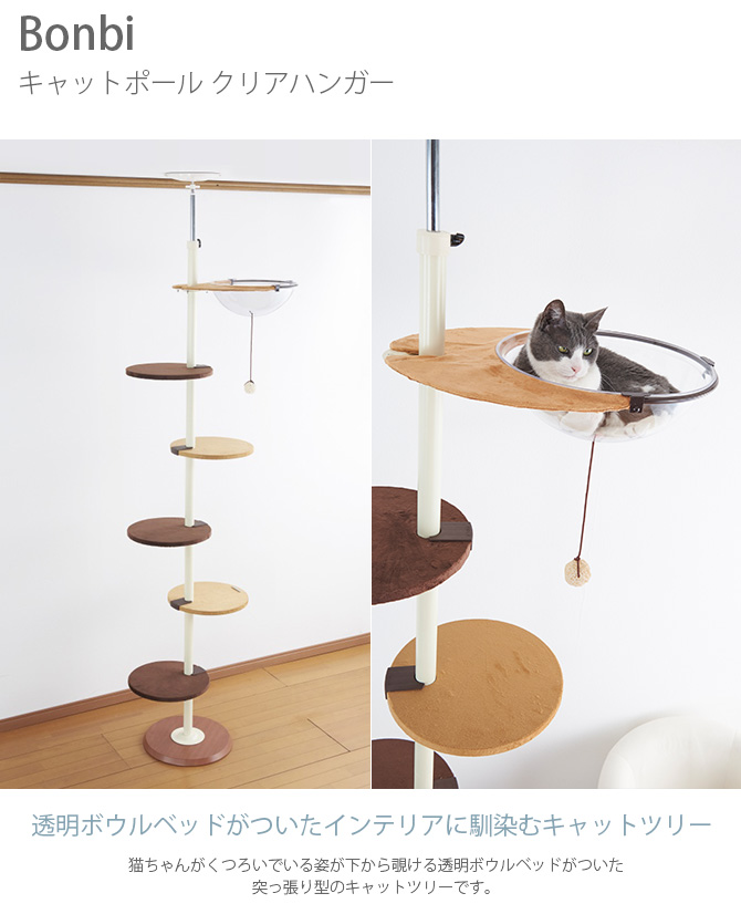 キャットタワー おしゃれ キャットツリー 突っ張り 猫用 Bonbi ボンビ