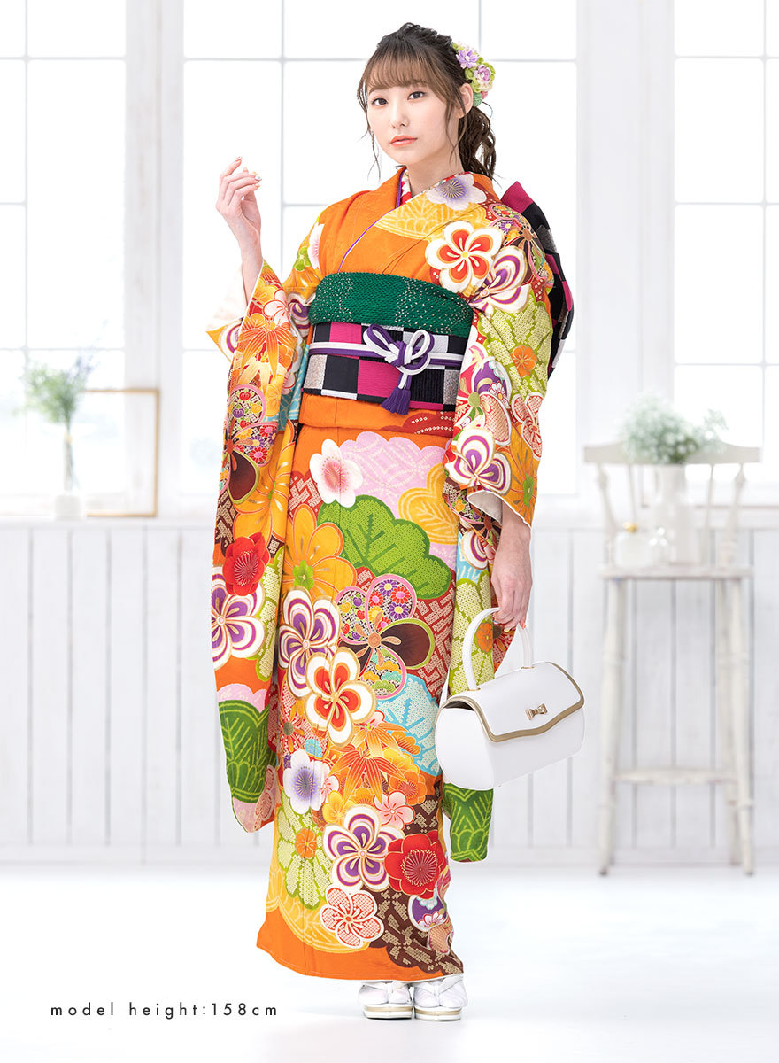 振袖フルセット、鈴乃屋、成人式、重ね衿、帯揚げ帯締め、西陣袋帯