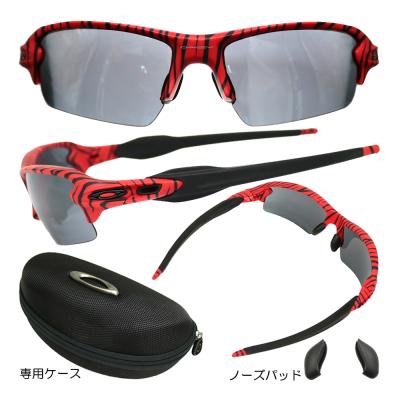 Oakley スポーツサングラス レッド 100%(ワンハンドレッド) スポーツ