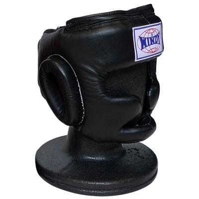 WINDY ボクシング ヘッドギア Mサイズ 本革 黒 フルフェイス WINDY