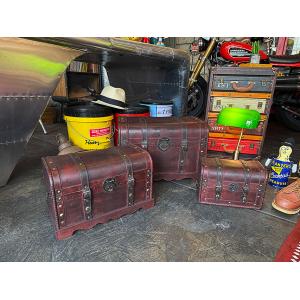 鍵付き トランク型 収納ボックス 大型 トランクボックス アンティーク