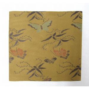 茶道具 古帛紗 正絹 萌黄地麒鳳文金襴錦 北村徳斎製 北村徳斉製 裂388