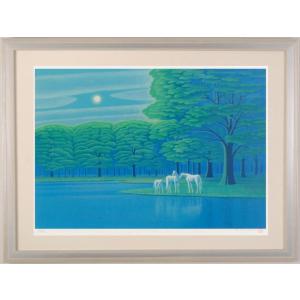 中畑艸人 採光群馬 馬 絵画 リトグラフ 版画 インテリア プレゼント