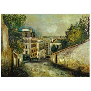 送料無料】絵画：モーリス・ユトリロ「ミミパンソンの家 モンスニ通り