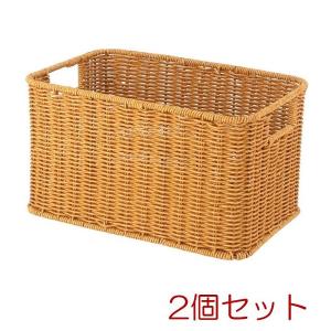 無印良品 重なるラタン長方形バスケット・中 (V)約幅36*奥行26*高さ