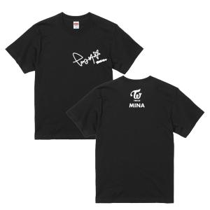 ナヨン トゥワイス TWICE サイン入り ロゴ入り ブラック 黒Tシャツ T