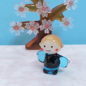 ガラス細工 お月見うさぎ（白）とお団子 ミニチュア 雑貨 置物 小物 秋