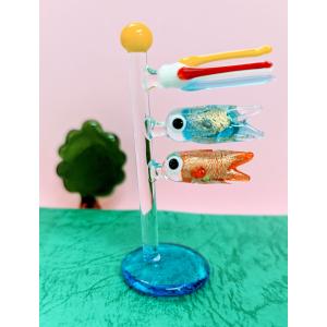 ガラス細工 ユリの花（2輪）ミニチュア 雑貨 置物 小物 花 : きたの