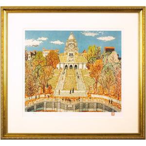 山下清 作 日本画 はち （大） 山下 清「 はち 」肉筆ペン画 額縁付き