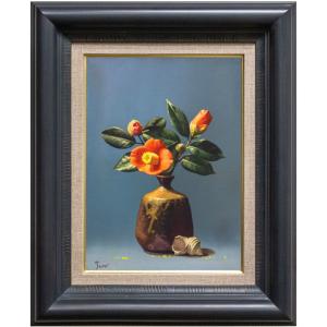 山本彪一 「 薔薇 」 油絵 ・ 油彩画 F4 ( 4号 ) 絵画 洋画 肉筆