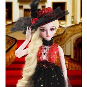 値下げ 1/3ドール用 帽子 ハット 羽根付き 赤 レッド ドール服 : DAY-S