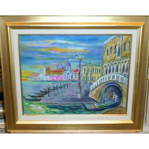 絵画 油絵 小澤勇寿郎 作 パリの街・ムフタール 6号サイズ インテリア