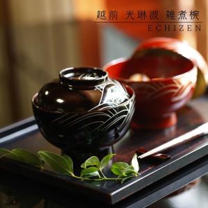 山田平安堂 睦椀 花舟（輪島塗） 吸物椀/蓋付き/漆塗り : 漆器 山田