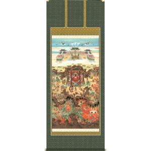 掛け軸 掛軸 十六善神図 大幅仏画 (複製画・新品) 桐箱・タトウ箱入り