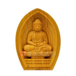 木彫り仏像 七福神之【寿老人】 柘植 金泥付 高さ8.5cm : 海宇工芸館