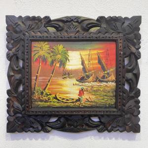 バリ絵画 バロンの祭列 イ・クトゥッ・ソキ（I Ketut Soki） 額付き A