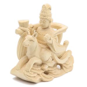 仏像 稲荷大明神 狐上立像 身丈5.0寸 総高33cm 桧木 お稲荷さん お稲荷