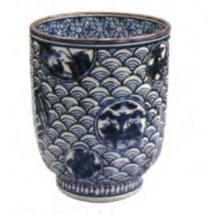 京焼・清水焼 色絵間取牡丹山水捻湯呑 加藤雲泉（雲泉窯） : 京焼