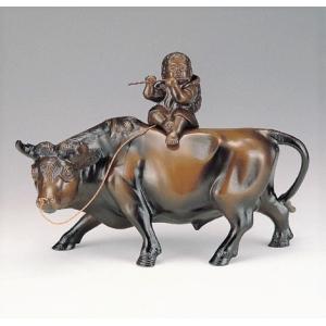 高岡銅器／布袋様の置物 軍配布袋18号 越井栄山作品／送料無料 : 檜屋