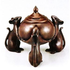 高岡銅器の干支置物 午(馬)の置物／若駒 茶金漆仕上げ 桐箱付 : 檜屋