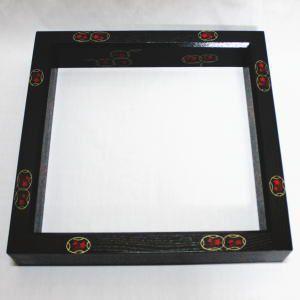 茶道具 炉縁 掻合塗り 黒 天然漆塗り 利休炉 柿合わせ 柿合せ 柿合