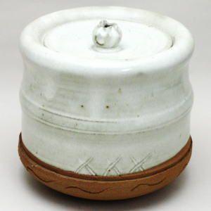 茶道具 水指 水差し 斑唐津焼 中嶋義紀作 城窯 つまみ クチナシの形 斑