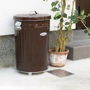 ゴミ箱 ブリキ缶 ふた付き 蓋 / メッキゴミ箱 小 約75L ブリキ バケツ