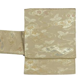 リサイクル丸帯 京袋帯 袋名古屋 絹 金銀 鳳凰 絵巻 中古着物