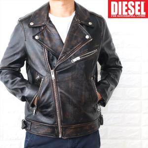 DIESEL（ディーゼル） レザー ブルゾン メンズ 革ジャン ライダース