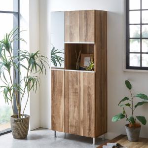 ニトリ（NITORI） シューズボックスリアル板戸中姿見(75 OAK) 下駄箱