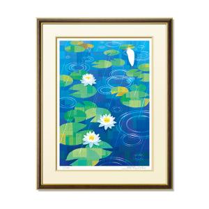 花 絵画 菖蒲 鳥 シジュウカラ 和風 ジークレー 版画 田村仁美 「初夏