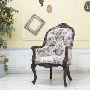 アンティーク アームチェア ロココ調 シングルソファ ソファー 肘掛け