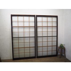 タS0469◇(4)【H62cm×W87cm】◇アンティーク◇大正ガラスの古い木枠