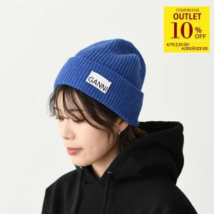 GANNI（ガニー） ニット帽 ビーニー 帽子 ウールケーブルビーニー
