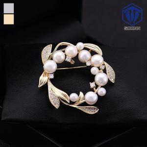 ミキモト MIKIMOTO ブローチ 金属素材xパール シルバーxホワイト 定番