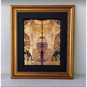 クリムト「抱擁」 変型珍しい額装！額縁 クリムト「抱擁」 変型珍しい