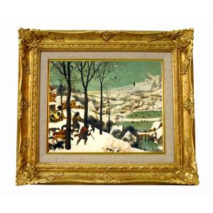 世界の名画 ブクロー 蛙釣り ジクレーキャンバス複製画 豪華額装品