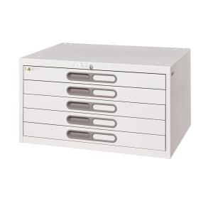 ライオン事務器 5段マップケース 図面ケース A1サイズ収納 鍵付き 図面