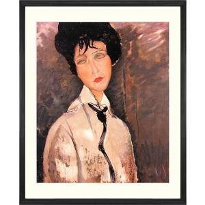 モディリアーニ タイをする女 6号 複製名画 絵画 ジクレー レプリカ