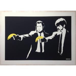 WCP Banksy バンクシー PANDA WITH GUNS リプロダクション シルク