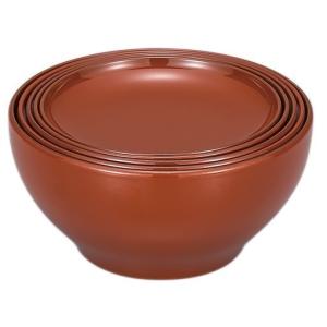 日本製 山中漆器 木質 5ッ組応量椀 本朱 応量器 ※食洗器不可 : 虹八