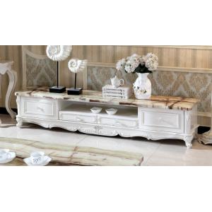 ロココ調 テレビボード 140cm クラック仕上げ テレビ台 ローボード 白